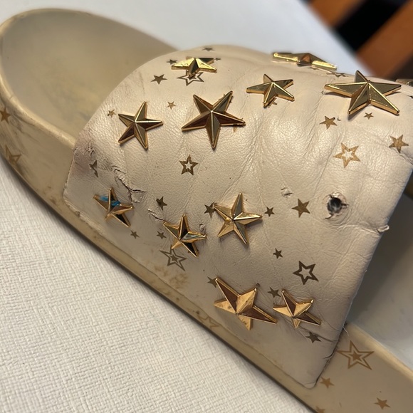 Tory Burch NIB Nappa Leather Gold Star Slides Embellished Sandals - Picture 7 of 10